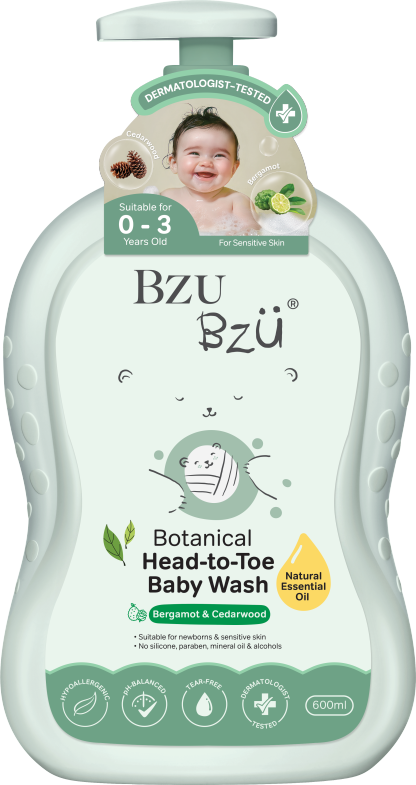 Botanical Head-to-Toe Baby Wash (Bergamot & Cedarwood) 600ml